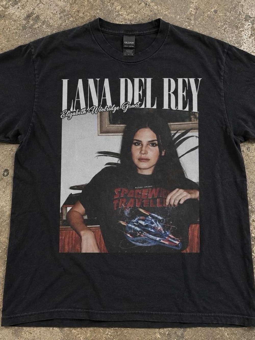 Gildan Black Lana Del Rey Photo Graphic Tee